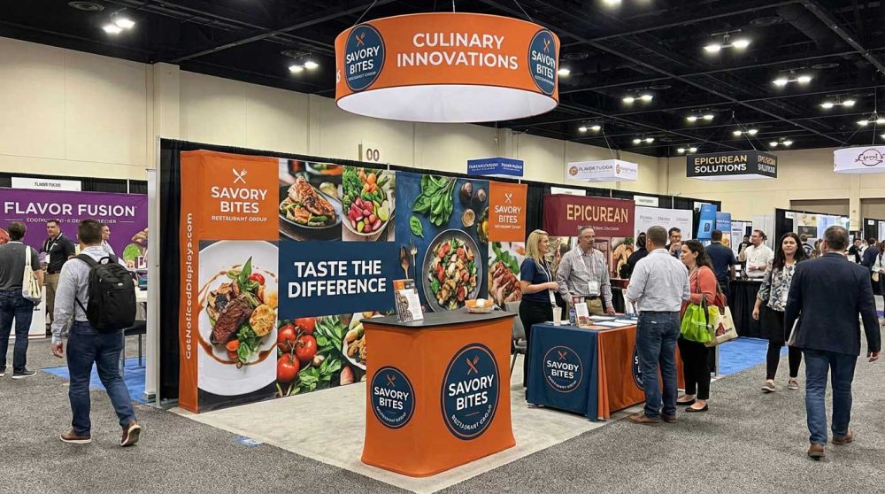 10ft fabric pop up display trade show food